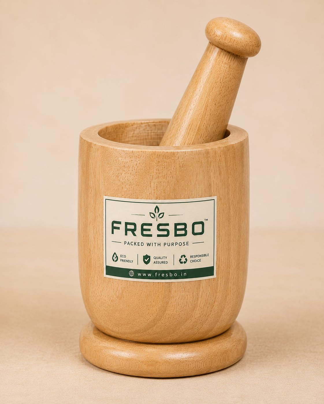 wooden mortar and pestle set medium angle 5